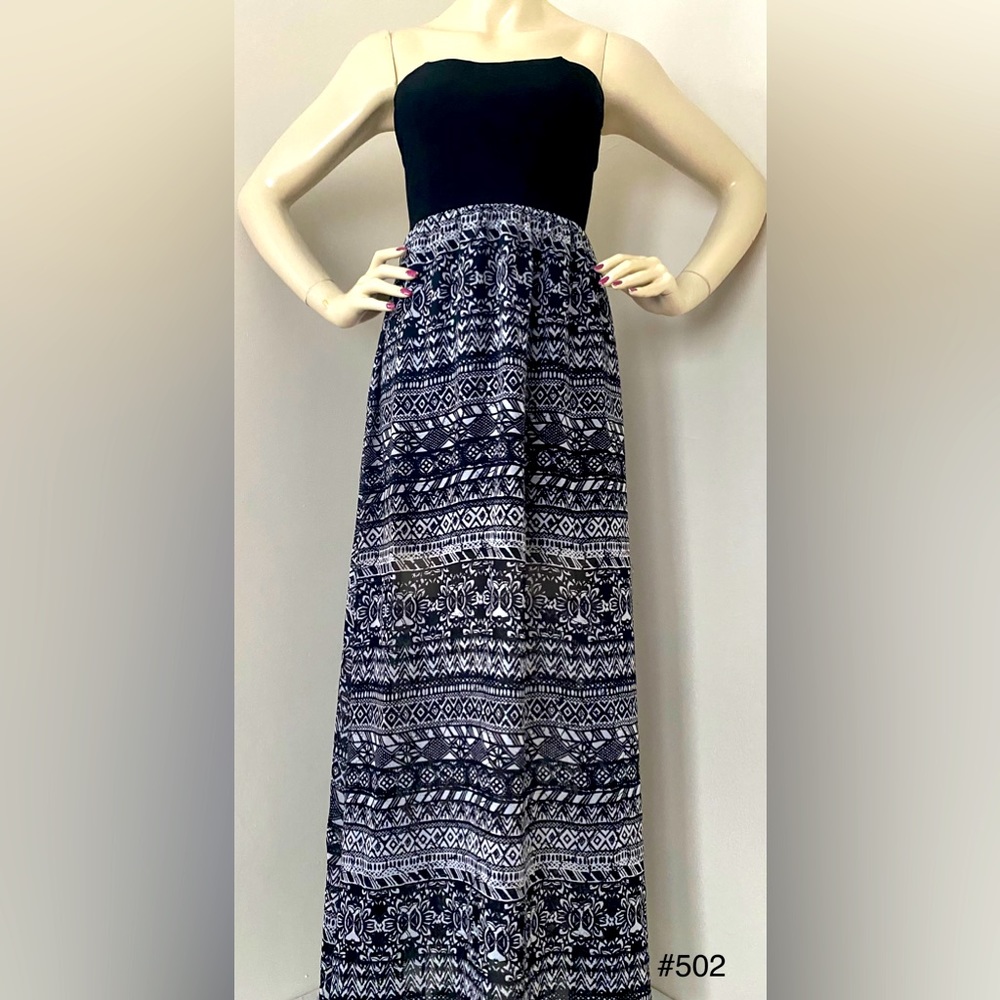 Black & White Strapless Dress